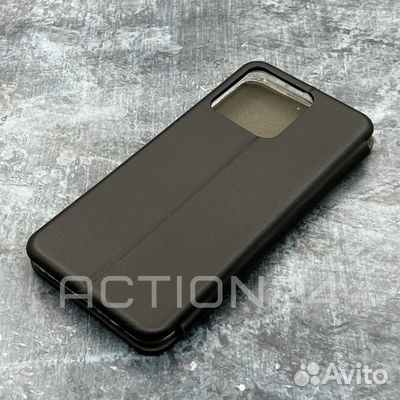 Чехол книжка Xiaomi Redmi 10C / Poco C40 (черный)