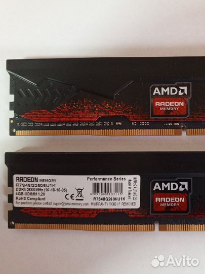 Оперативная память AMD ddr4 8gb 2666