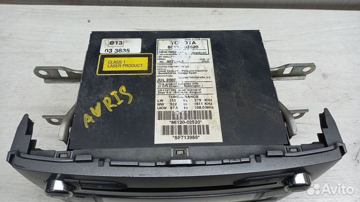 Магнитола Toyota Auris Е150