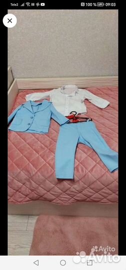 Костюм нарядный для малыша в голубом тоне р. 92