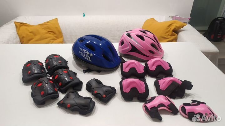 Велошлем детский наколенники налокотники