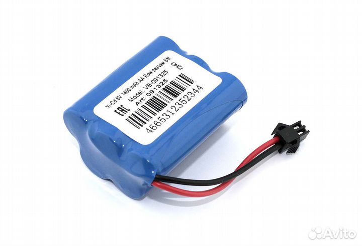 Аккумулятор Ni-Cd 6V 1400 mAh AA Row разъем SM