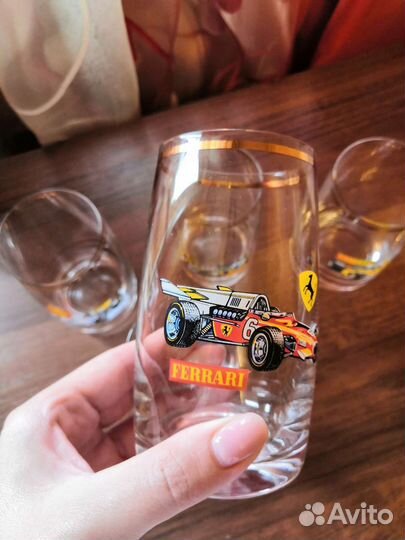 Стаканы Богемия с гоночными машинами 5 шт