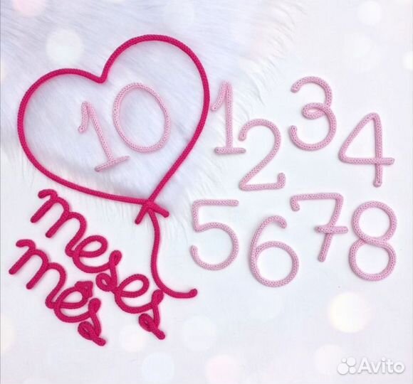 Набор цифр для фотосессии до года