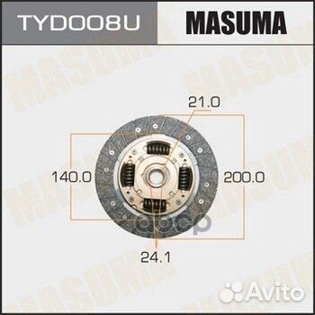 Диск сцепления toyota corolla masuma TYD008U TY