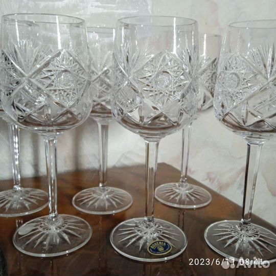 Хрустальные фужеры богемия