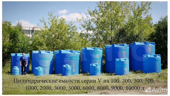 Емкости пластиковые от 100л до 20 тонн,для воды,дт