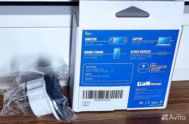 Зарядка для Nintendo Switch 45w от Skull & Co
