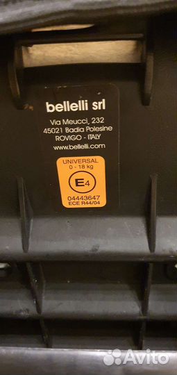 Детское автокресло bellelli srl 0-18