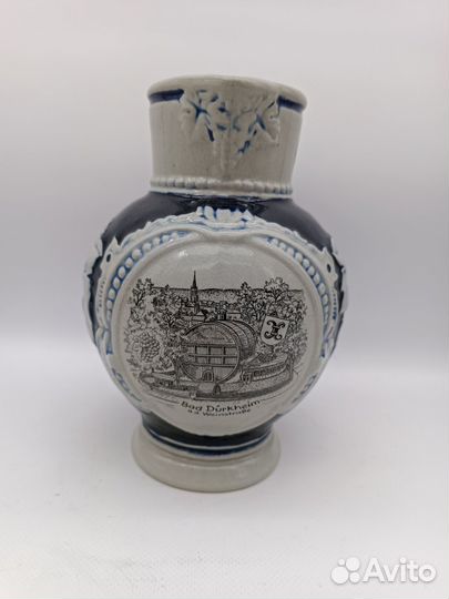 Кувшин Германия фаянс 1 литр высота 21 см. сер