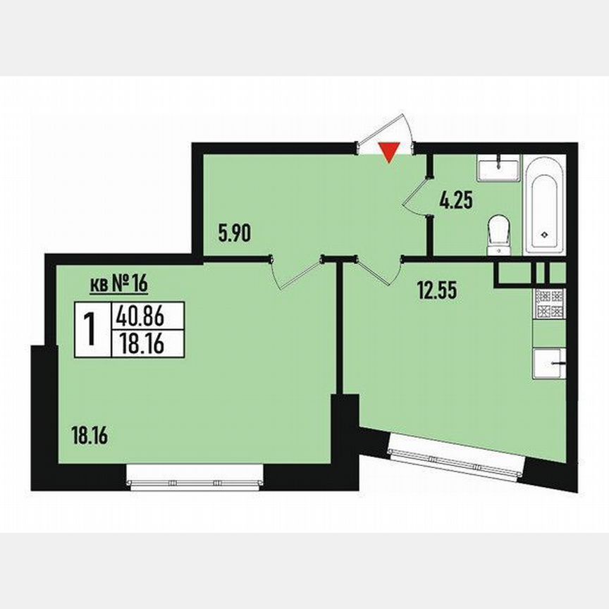 1-к. квартира, 41 м², 3/3 эт.