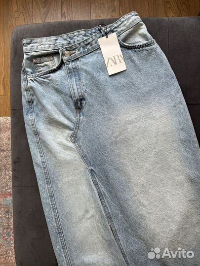 Джинсовая юбка Zara макси