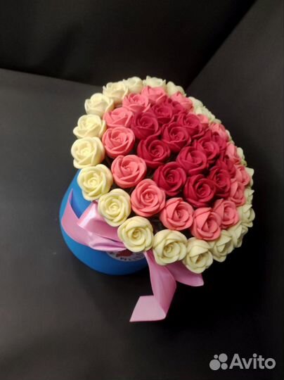 Розы из Бельгийского Шоколада - 51 шт в Коробке