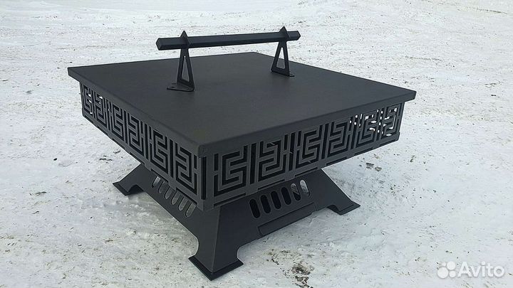 Костровая чаша с барбекю 600х600