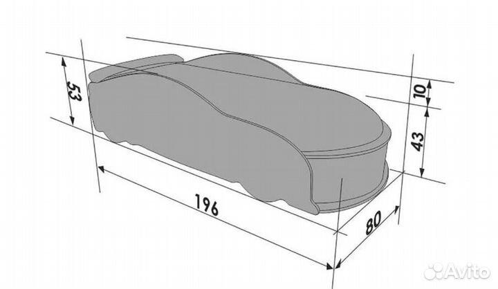 Детская кровать машинка с матрасом бу
