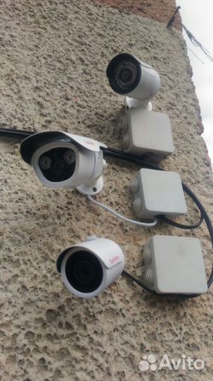 Видеонаблюдение. Комплект 4 уличные камеры