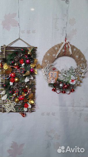Рождественские композиции и венки. Ручная работа