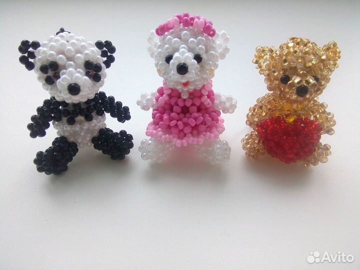 Мишки из бисера