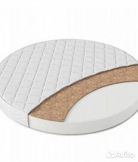 Матрас в круглую кроватку 75х75х9 см