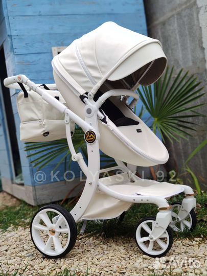 Коляска 2 в 1 Luxmom 608-2 Экокожа