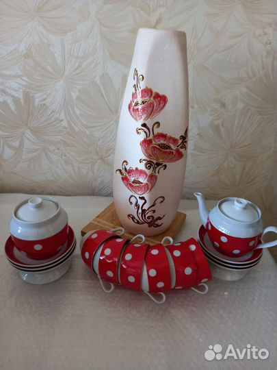 Сервиз чайный в горошек
