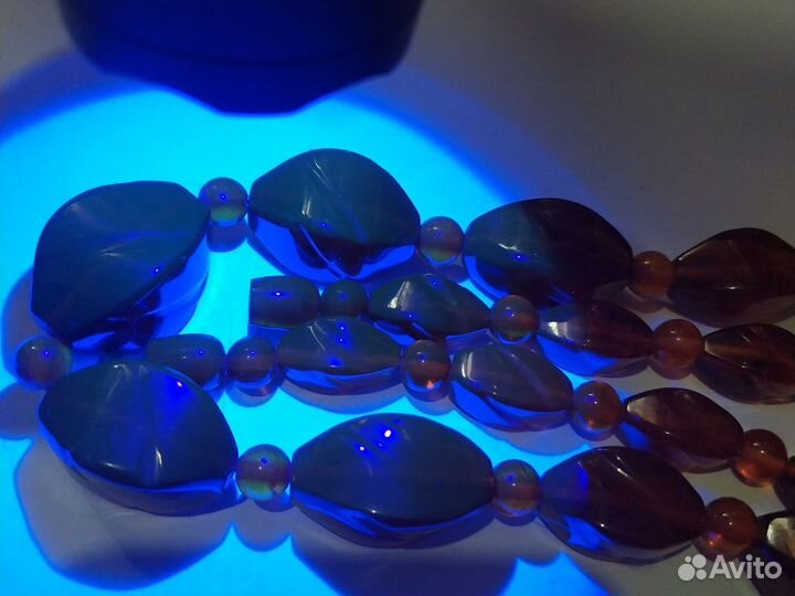 Бусы винтажные граненые янтарные