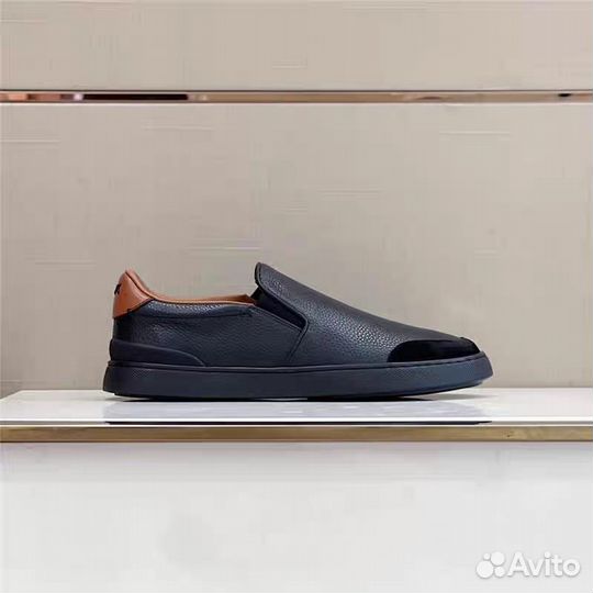 Слипоны Zegna, Кеды кожаные Zegna