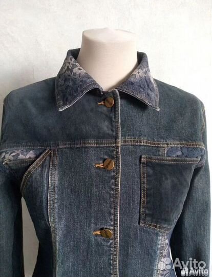 Джинсовая куртка бохо кружево вельвет 46 размер