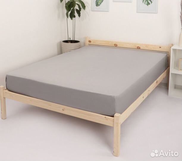 Простынь на резинке 160х200 сатин 10 расцветок