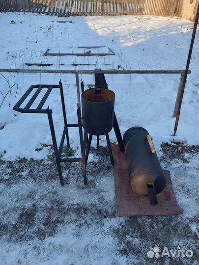 Мангал с печью под казан