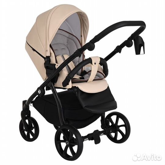 Коляска 3 в 1 Tutis Nanni Кожа 2023 бежевая