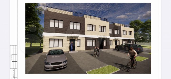 Таунхаус 140 м² на участке 2 сот.