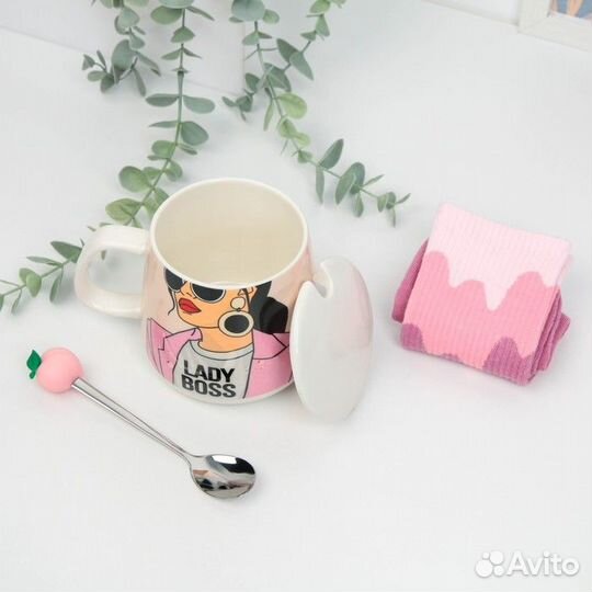 Подарочный набор Lady boss - кружка с крышкой 350