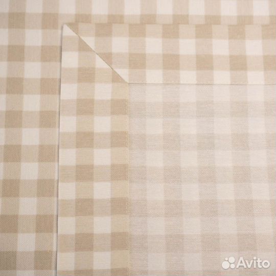 Скатерть с пропиткой (160*160 см, бежевый, клетка