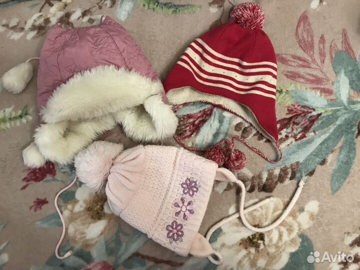 Шапочки на девочку 1 год
