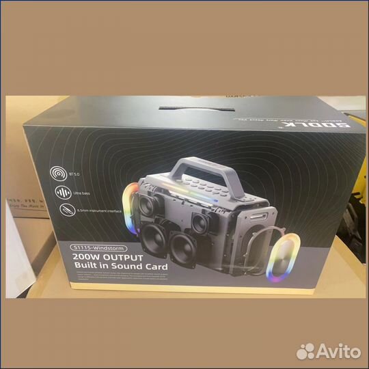 Караоке sodlk 200W на аккумуляторе с 2 микрофонами