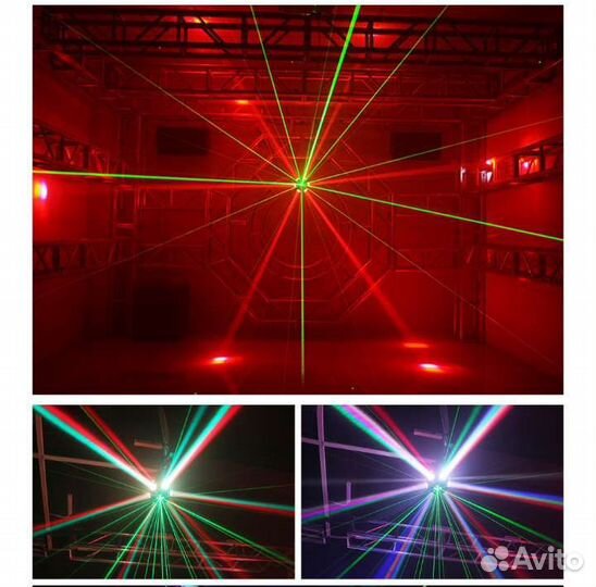 Светомузыка, Циклон, 4в1rgbw лазерная-светодиот