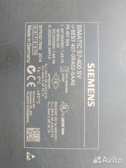 Siemens simatic S7-400 Блок питания PS 407 20A