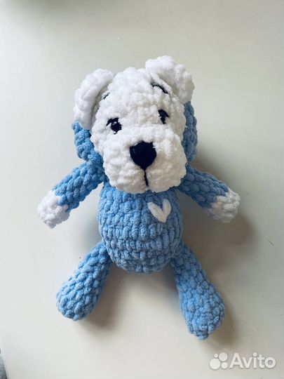 Вязанная игрушка,собачка, ручная работа