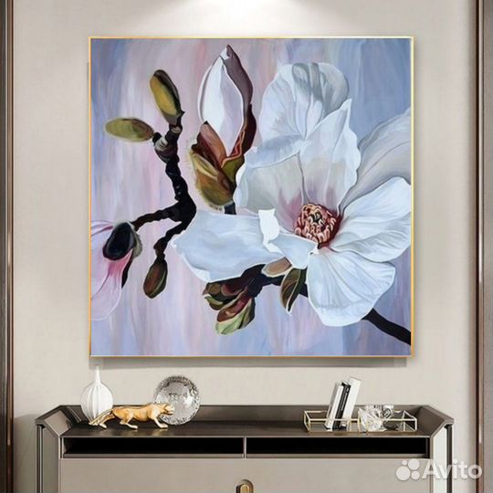 Яркая картина маслом на холсте Цветы