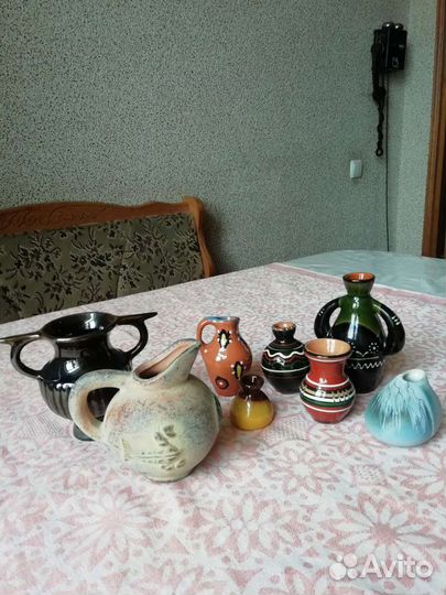 Керамические маленькие вазочки, кувшинчики