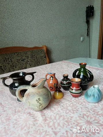 Керамические маленькие вазочки, кувшинчики