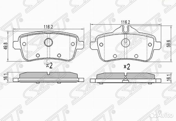 Колодки задние Mercedes CLA 117 GL 166 ML 166 SLK 172 STA0064203320