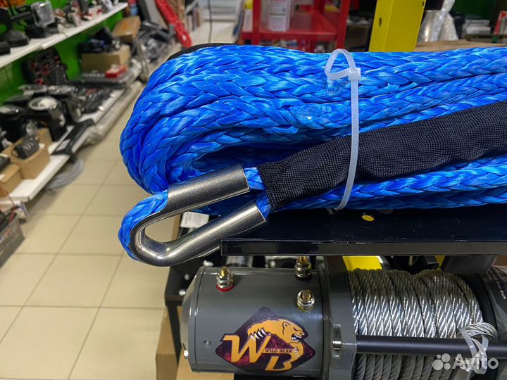 Трос синтетический для лебедки 12мм 25метров синий