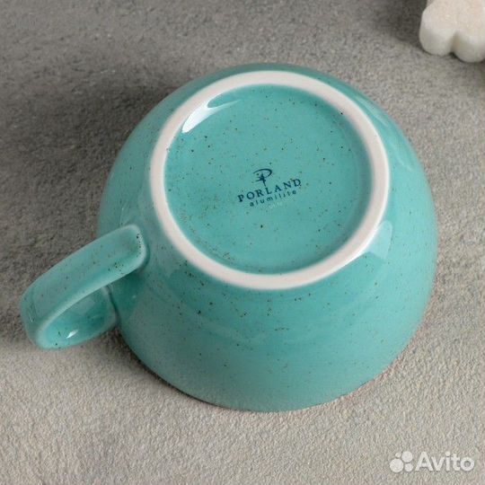 Чашка чайная Turquoise, 250 мл, фарфор, цвет бирюз