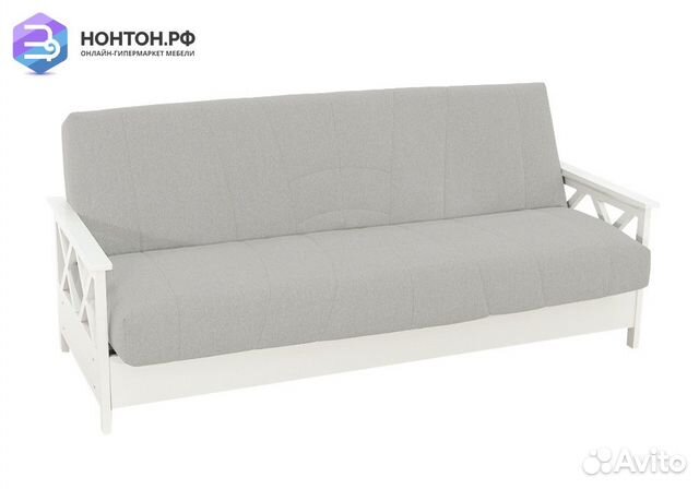 Диван книжка Ручеек Массив жаккард светло-серый