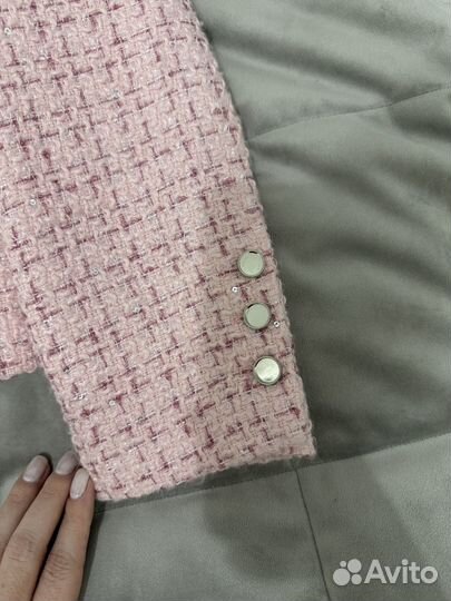 Твидовый жакет lime розовый