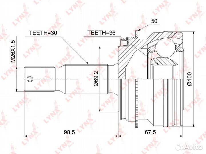 ШРУС наружный mitsubishi Pajero IV 3.0-3.8 07