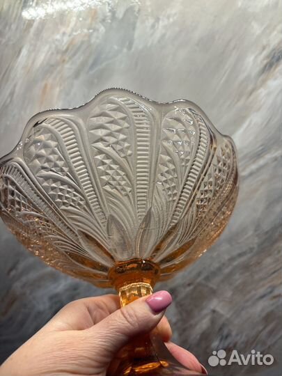 Ваза для фруктов стекло СССР