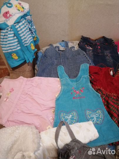 Вещи пакетом на девочку от 74 до86размера